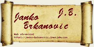 Janko Brkanović vizit kartica